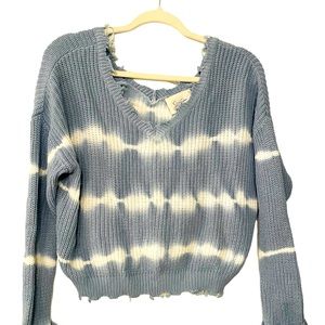 Jessica Simpson Sweater with detailed fringe neckline-Size Small
